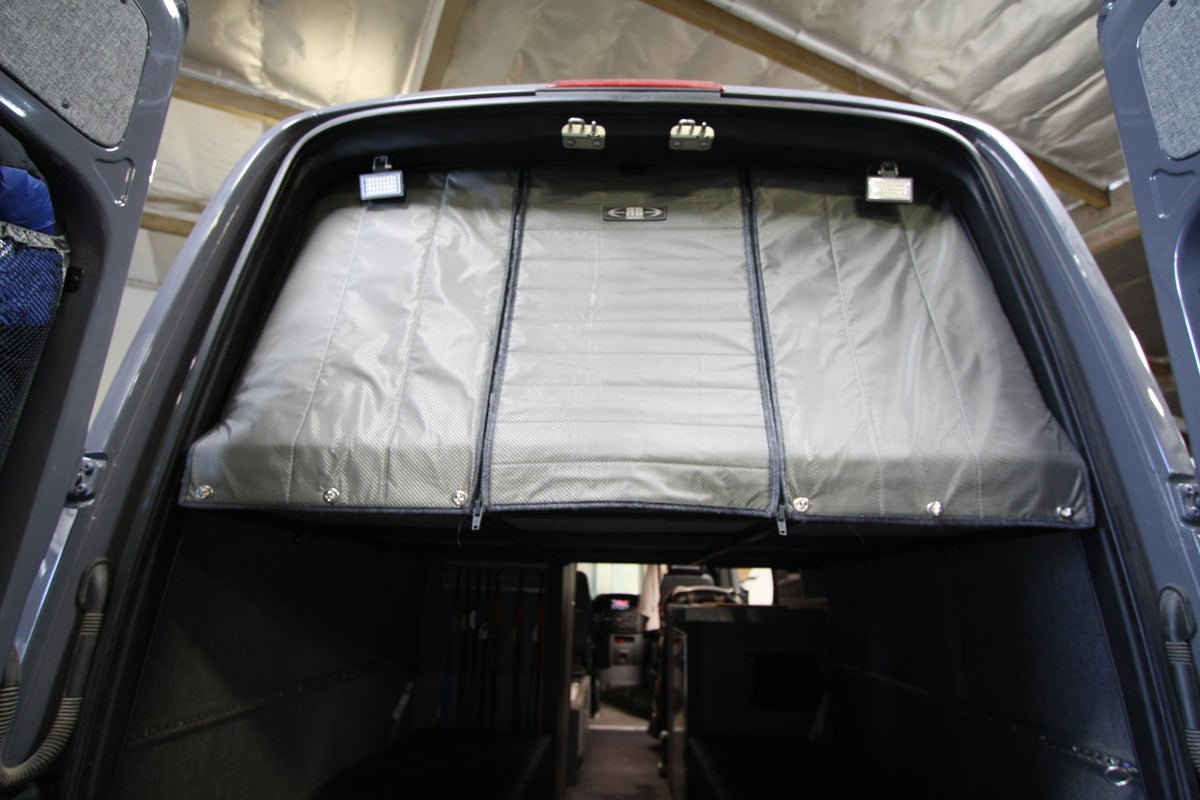 2007+ Sprinter Van Fabric - Rear Door Fabric Partition With 18&quot; Center- 36&quot; of Floor Height