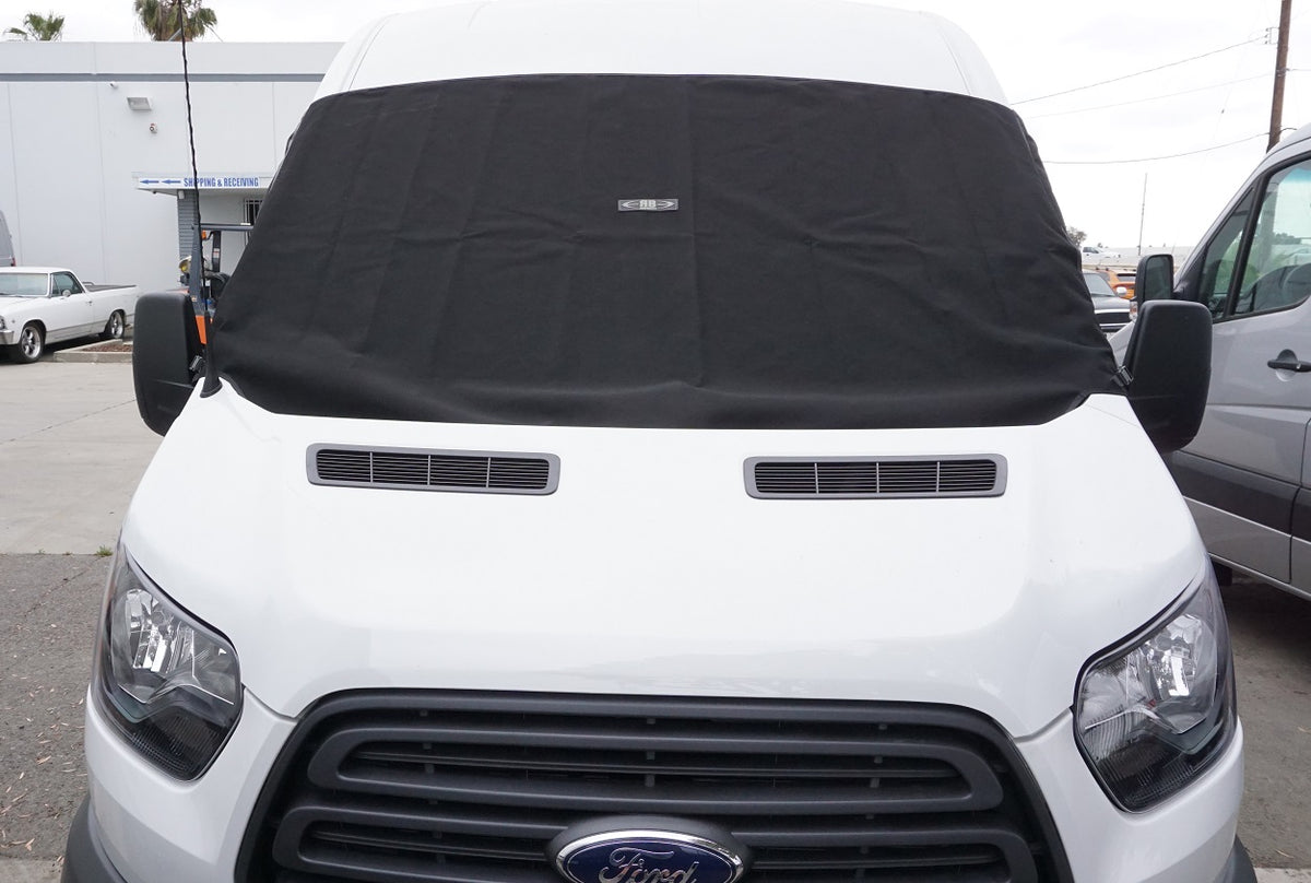 2014+ Ford Transit Exterior Front Window Shade Kit w/Integeral Side Window Bug Screens