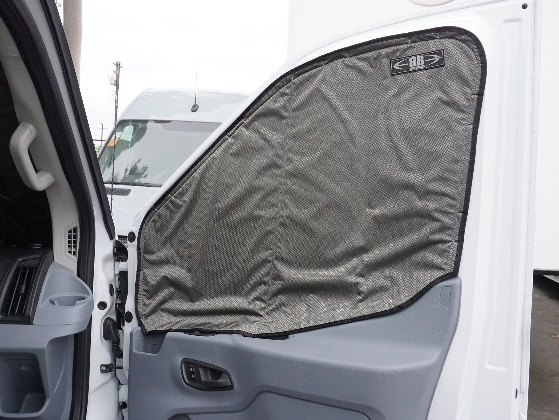 2014 + Transit Van Fabric - Magnetic Front Door Window Cover for Driver/Passenger Windows