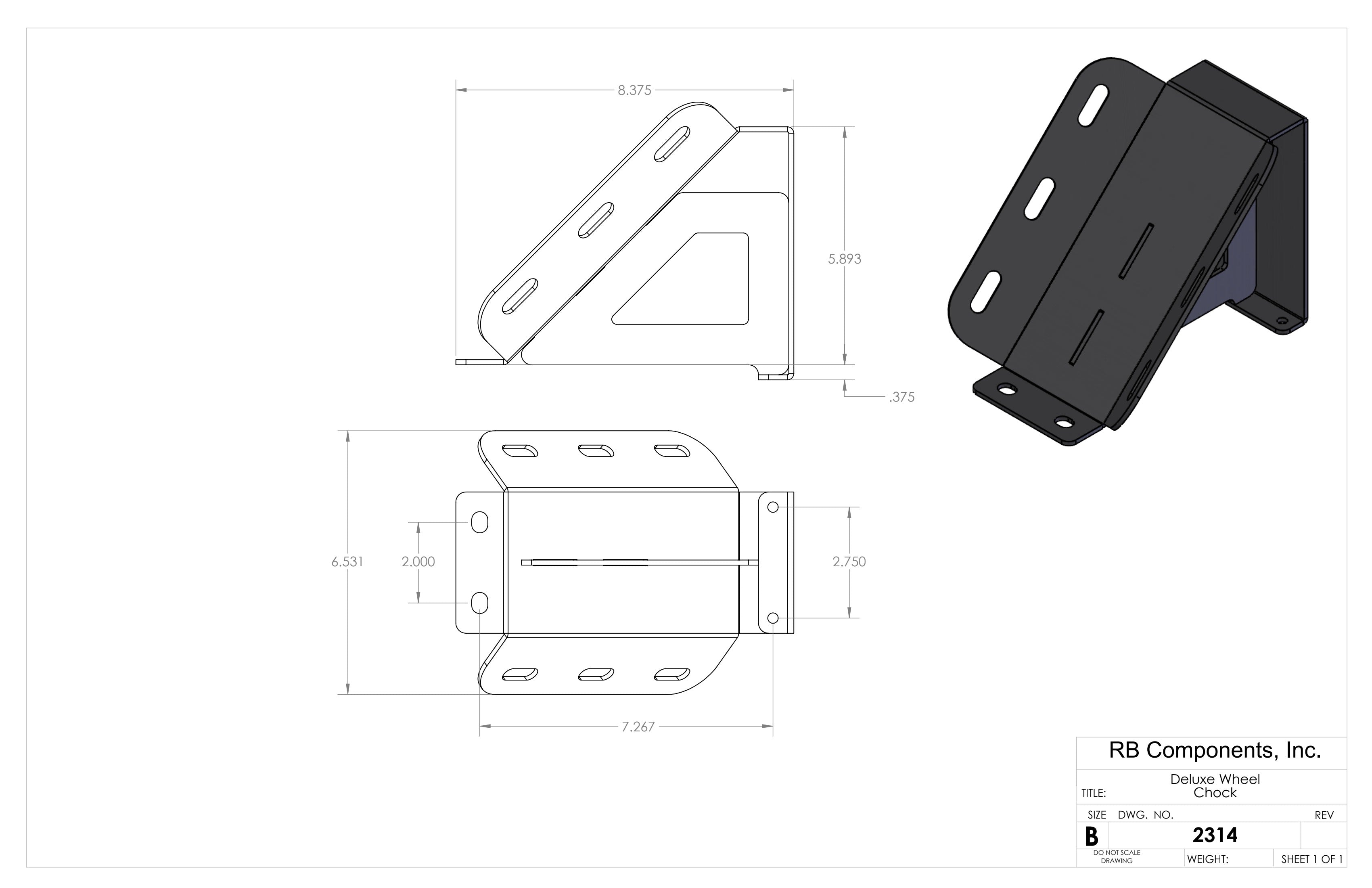 Deluxe Wheel Chock – L-Track Mount, Aluminum | RB - RB Components