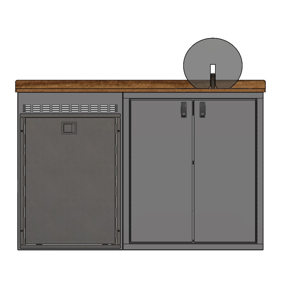 56in Galley - Isotherm 130 Fridge Base Cabinet