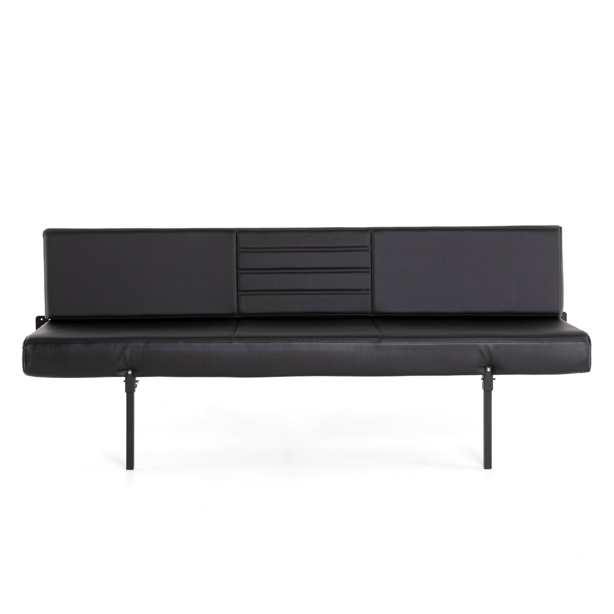 76&quot; Retro Sofa Sleeper - Black Carbon Fiber Vinyl