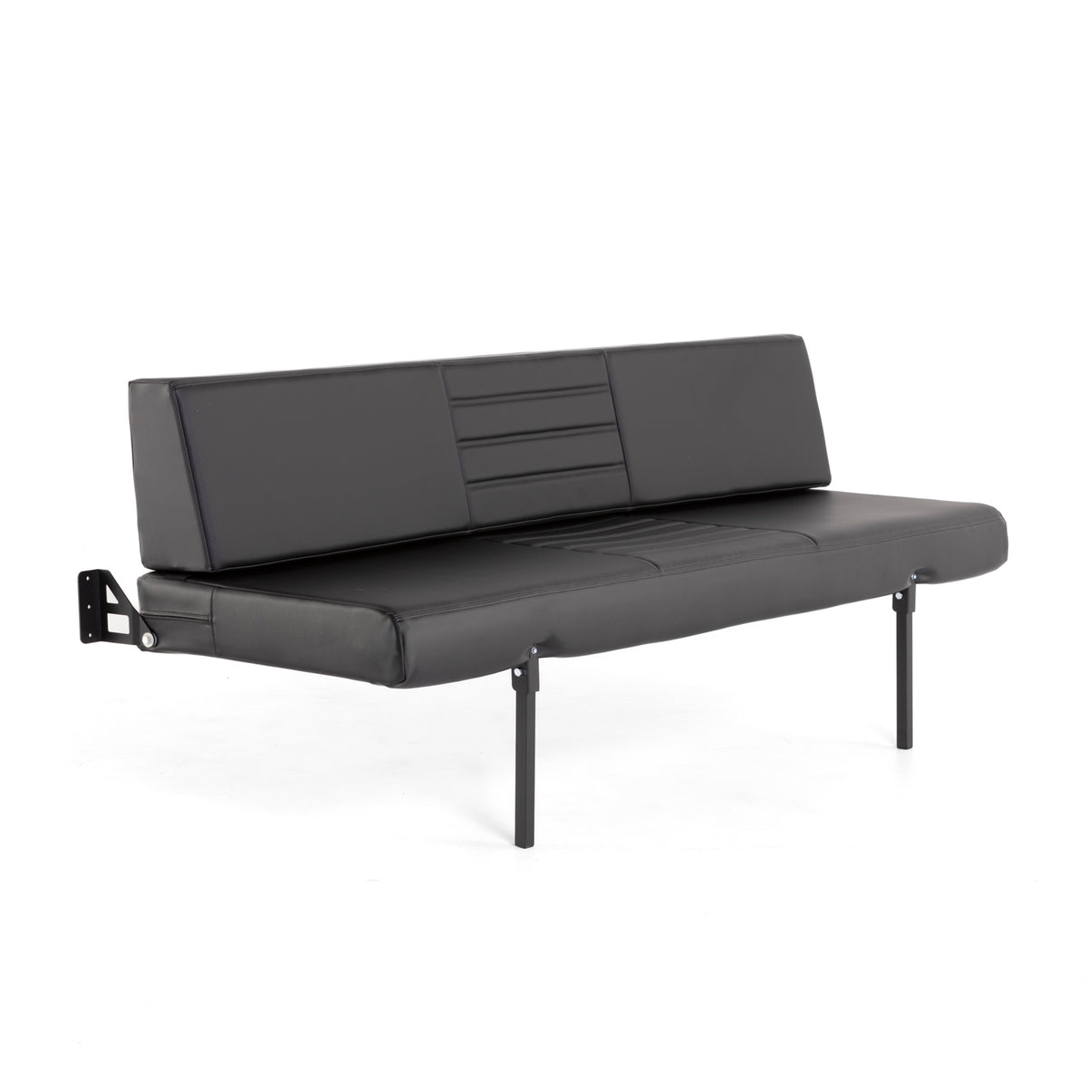76&quot; Retro Sofa Sleeper - Black Carbon Fiber Vinyl