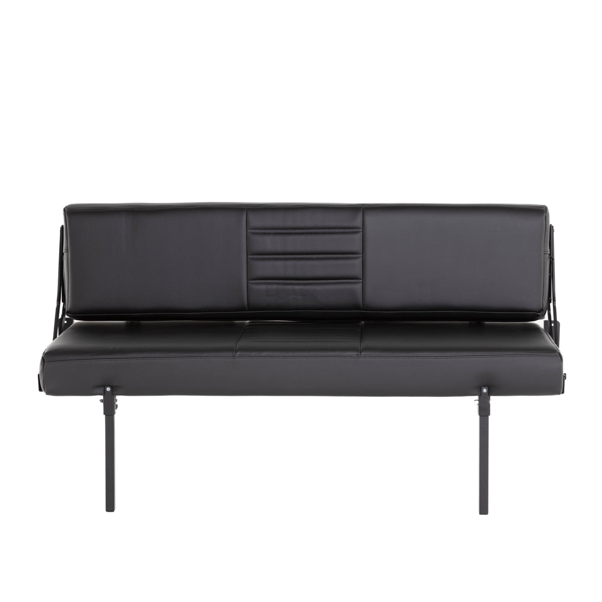 58&quot; Retro Sofa Sleeper - Black Carbon Fiber Vinyl