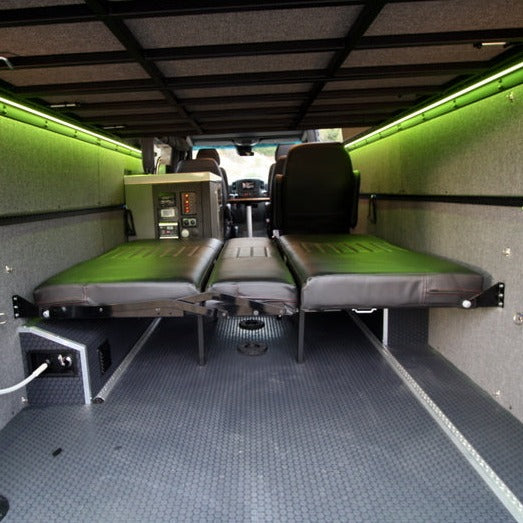 58&quot; Rear Dinette/Bed Setup for 07+ Sprinter Vans - Charcoal Cloth