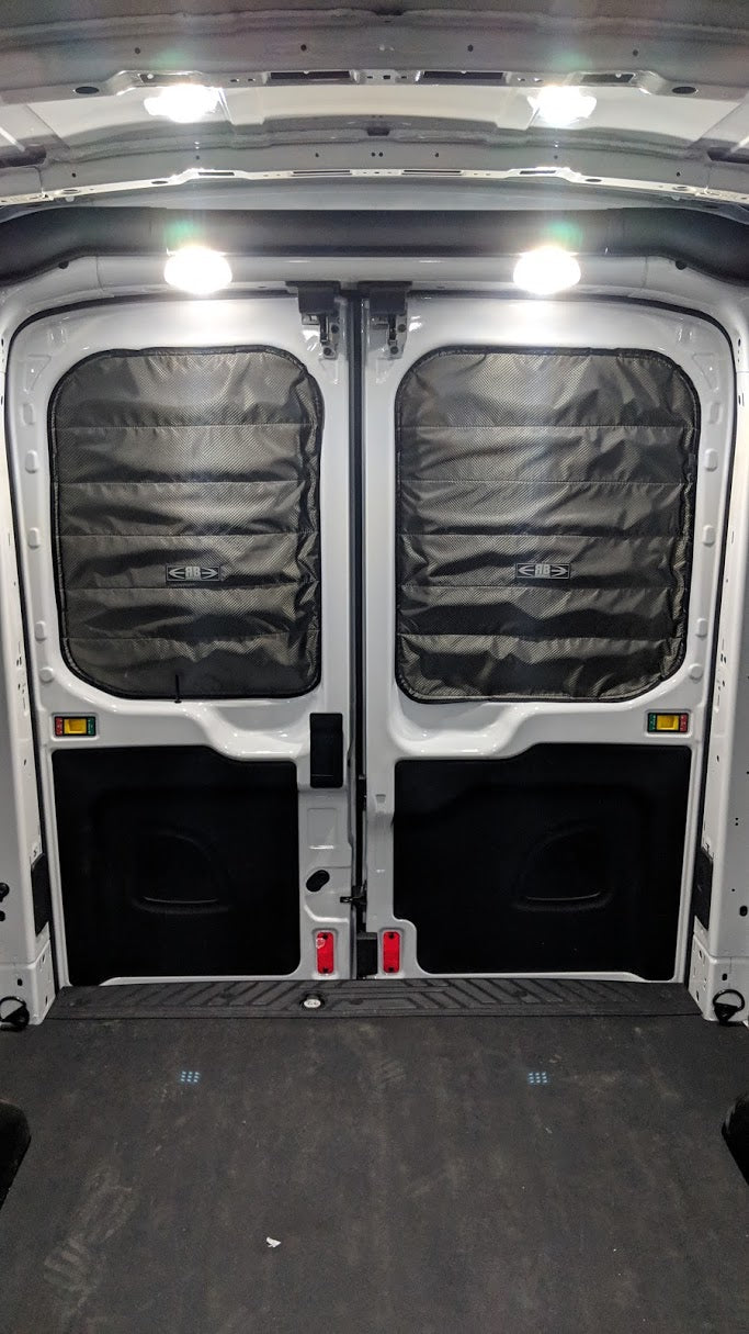 2014 + Ford Transit Fabric - Magnetic Rear Door Window Shade Set