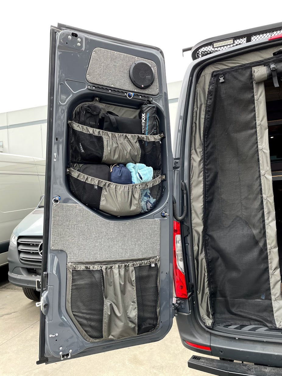 2019+ Sprinter Van Fabric - Rear Door Window Multi Compartment Stuff Bag