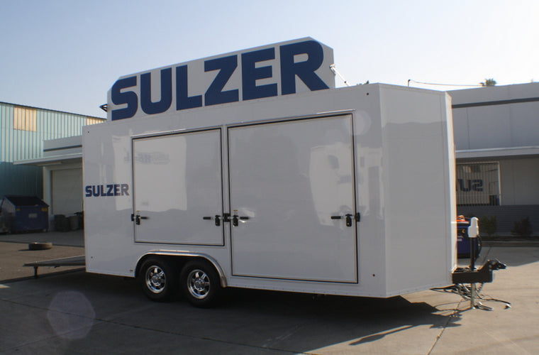 Sulzer Pumps 18' V-Nose Display Trailer