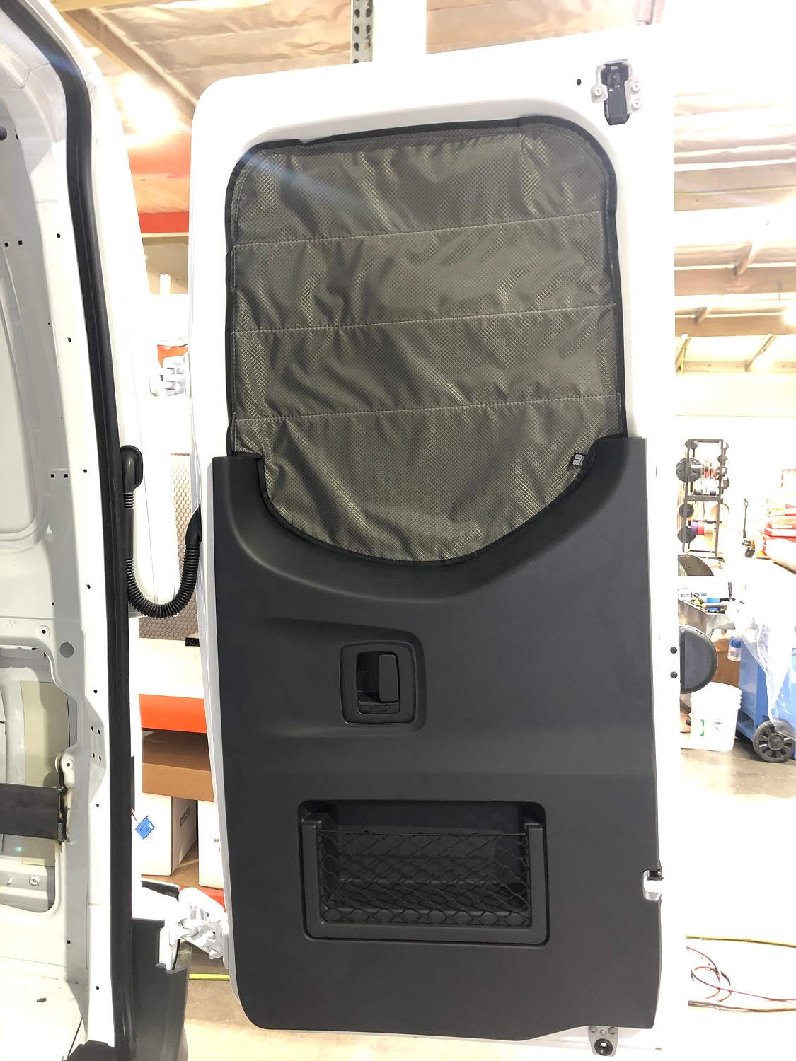 2019+ Sprinter Van Fabric - DS/PS Magnetic Rear Door Window Shade for Lower Plastic Trim Windows