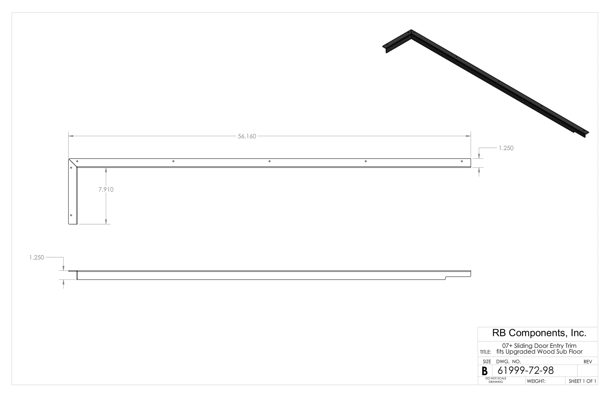 07+ Sprinter Van Sliding Door Step Entry Trim - Fits W/ Upgraded 3/4 ...