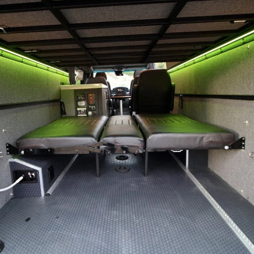 76&quot; Rear Dinette/Bed Setup for 07+ Sprinter Vans - Carbon Fiber Vinyl