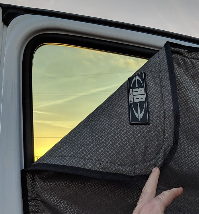 2007-2018  Sprinter Van Fabric - Magnetic Front Door Window Cover for Driver / Passenger Windows