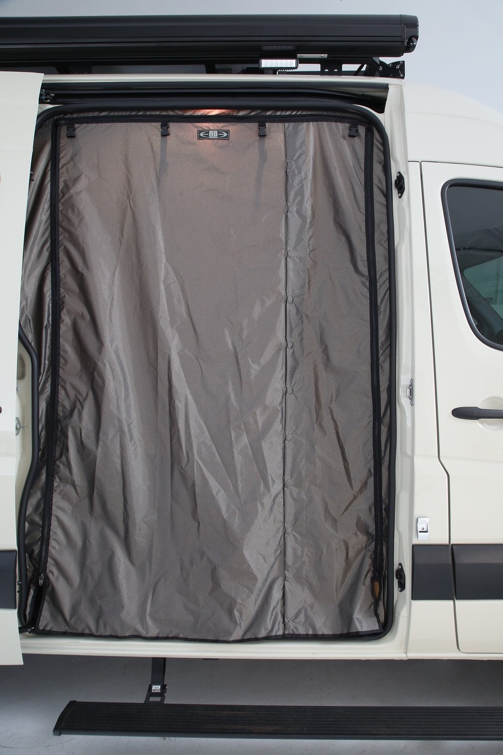 07+ Sprinter Van Fabric - Passenger Side Sliding Door Solid Cover w/Frame