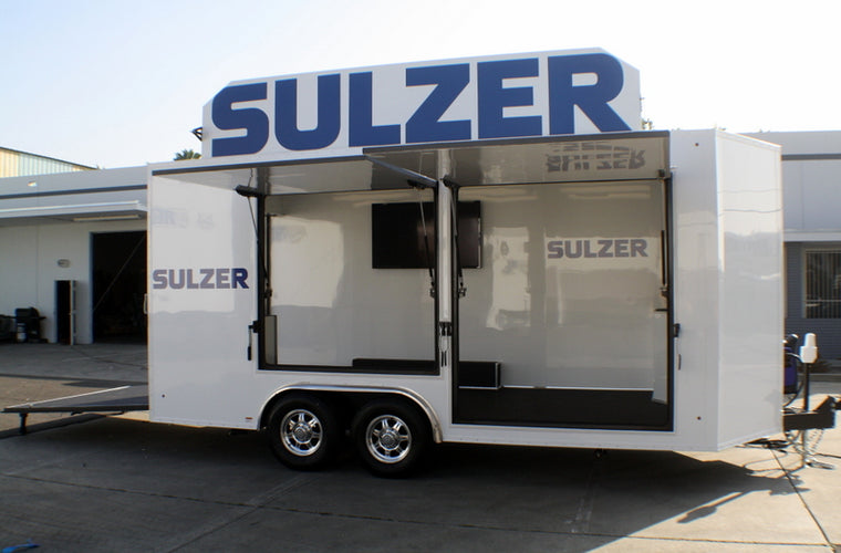 Sulzer Pumps 18' V-Nose Display Trailer