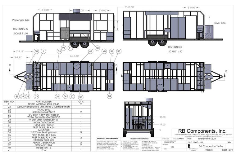 24' Concession Kitchen Trailer