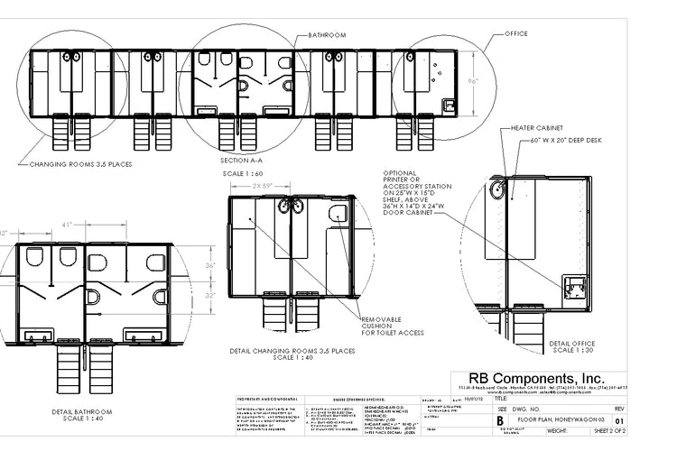 53' Honeywagon Trailer - 8 Room