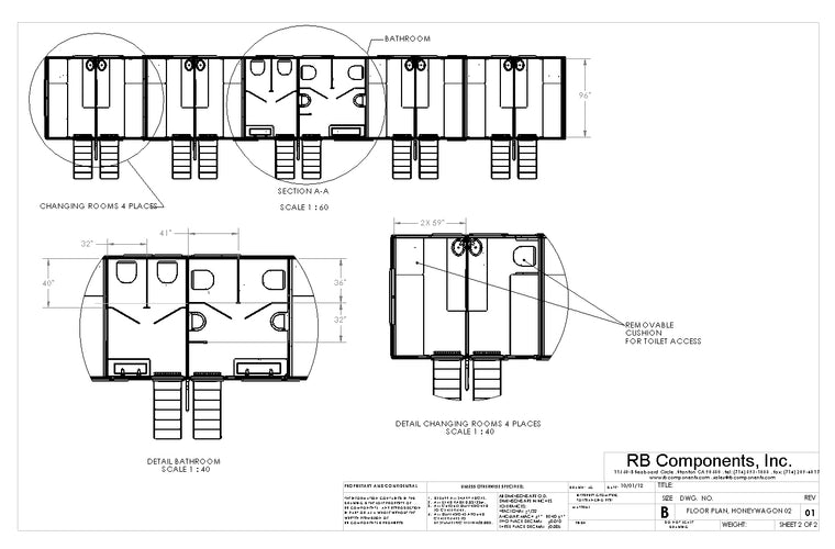 53' Honeywagon Trailer - 8 Room