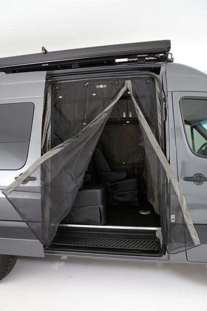 2007+ Sprinter Van Fabric - Passenger Sliding Door Bug Net + Solid Cover Set